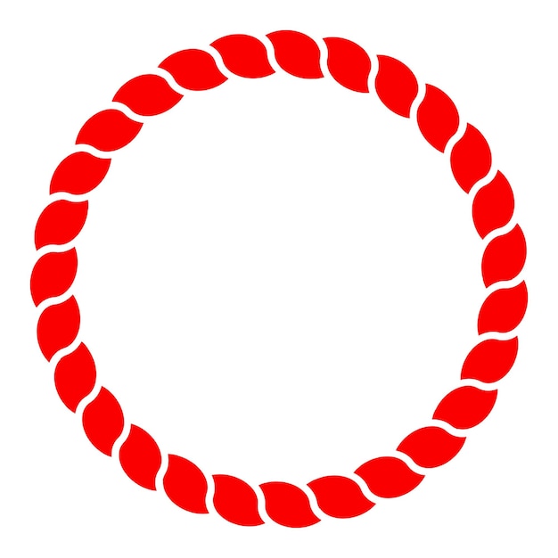 Círculo rojo cuerda vector línea arte aislado