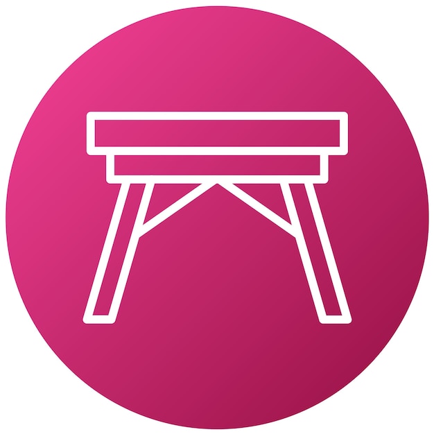 un círculo rosa con un banco en él