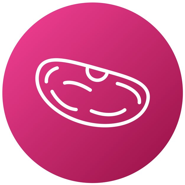 un círculo rosa con una cara en él