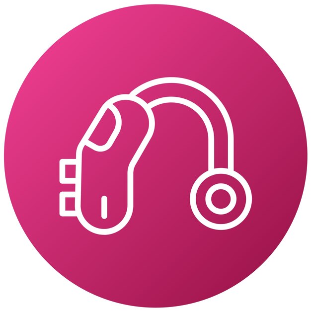 un círculo rosa con un círculo rosado y unos auriculares en él