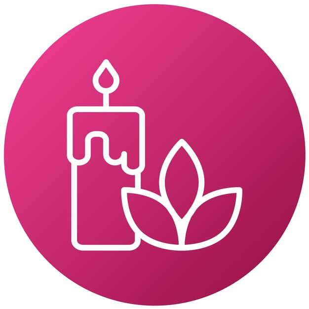 un círculo rosa con un círculo rosado con una vela en él