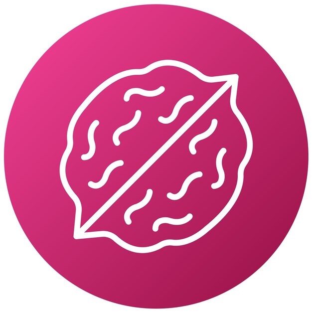 un círculo rosa con un contorno blanco de un cerebro en el medio