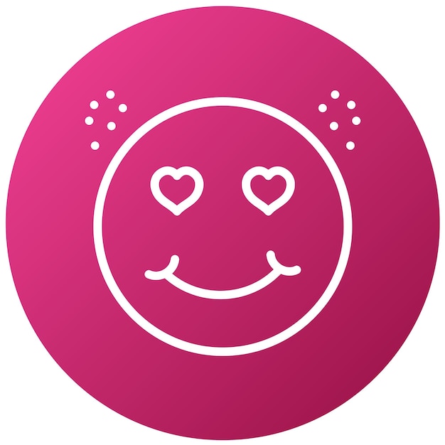 un círculo rosa con corazones y una sonrisa