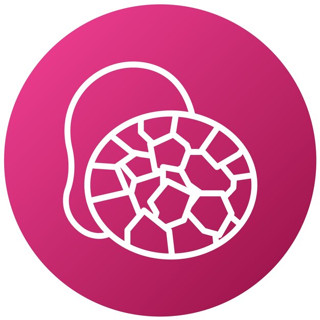 un círculo rosa con un diseño blanco en él