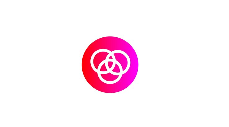 Vector un círculo rosa con dos círculos con la palabra amor.