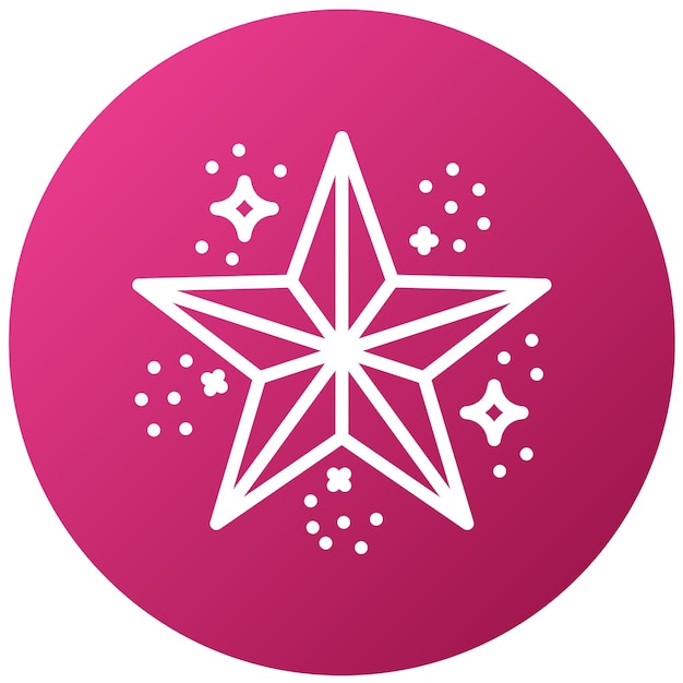 un círculo rosa con una estrella en él