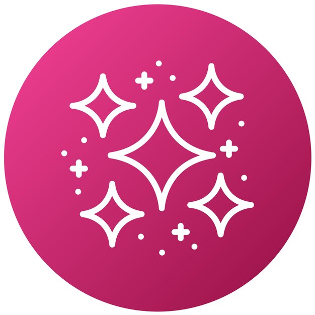 un círculo rosa con estrellas blancas en él