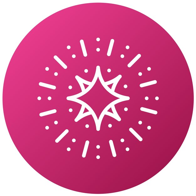 un círculo rosa con estrellas blancas en él