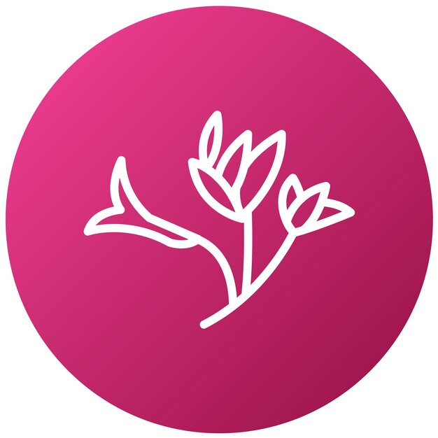 un círculo rosa con una flor blanca en él