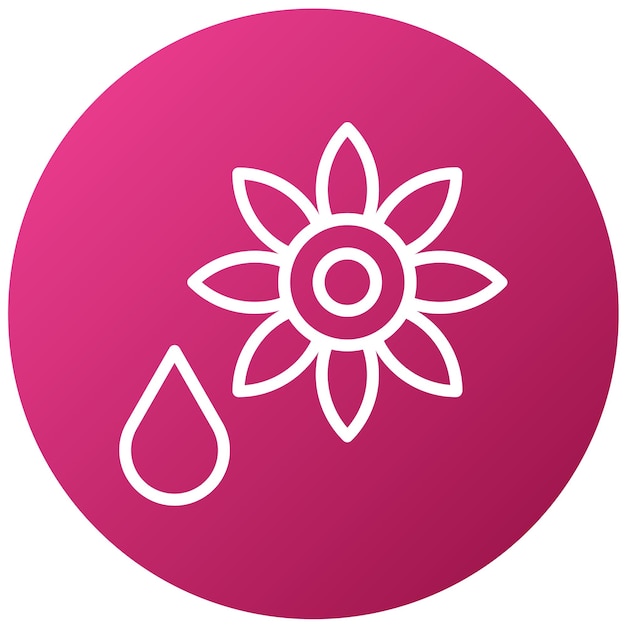 un círculo rosa con una flor en él