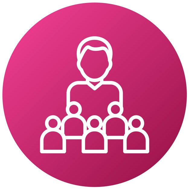 un círculo rosa con un grupo de personas delante de él