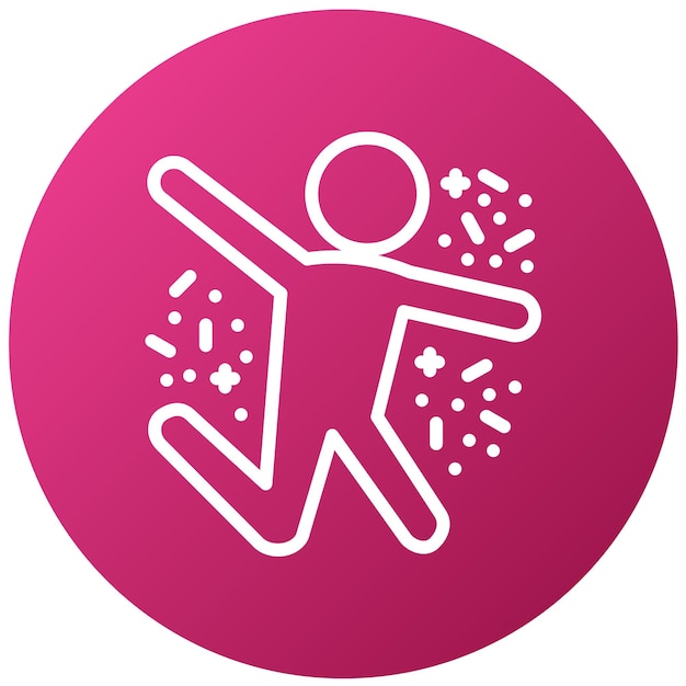un círculo rosa con un hombre corriendo delante de él