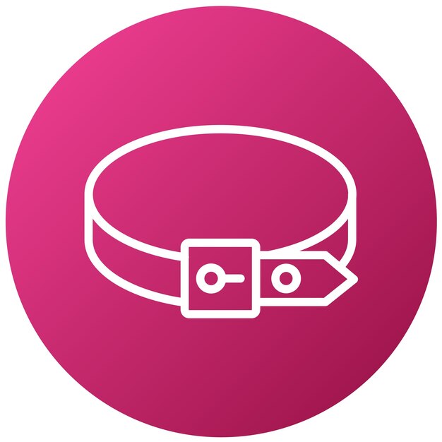 un círculo rosa con un logotipo blanco en él