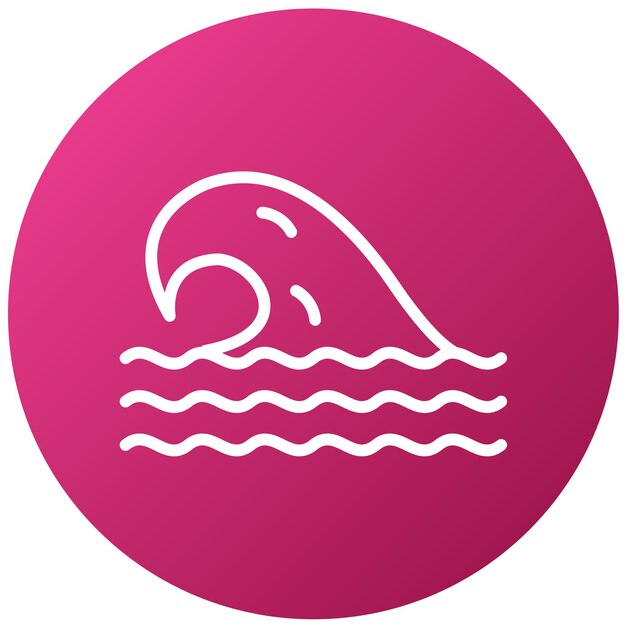 un círculo rosa con un logotipo blanco que dice onda