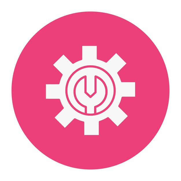 un círculo rosa con un logotipo LG blanco en él