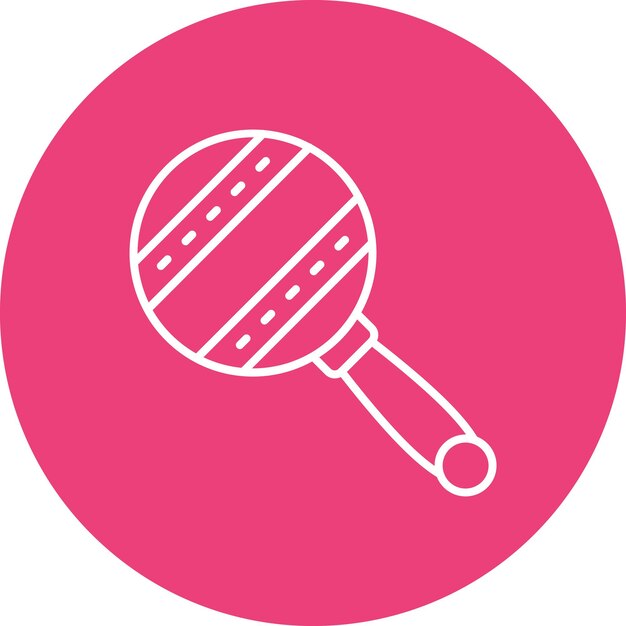 un círculo rosa con una lupa en él
