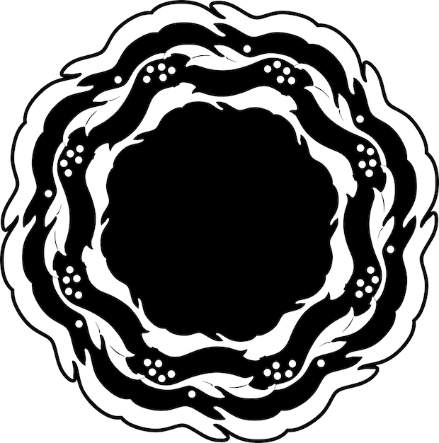 círculo rosa marco logo negro diseño hecho a mano silueta nr 12