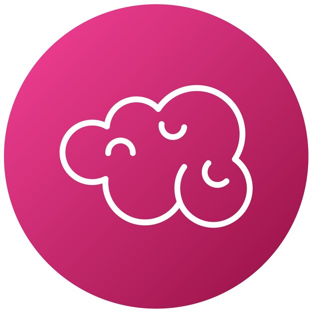 un círculo rosa con una nube blanca en el medio