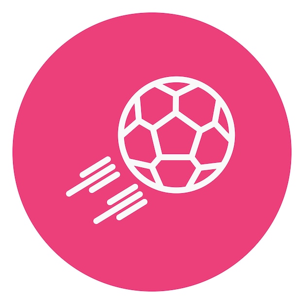 un círculo rosa con una pelota de fútbol en el centro