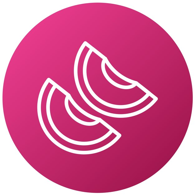 un círculo rosa con un plátano en él