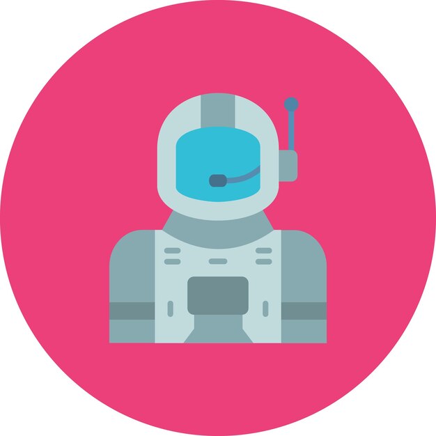 un círculo rosa y rosa con un robot en él