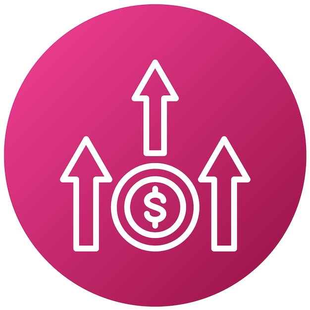 un círculo rosa con un signo de dólar en el medio