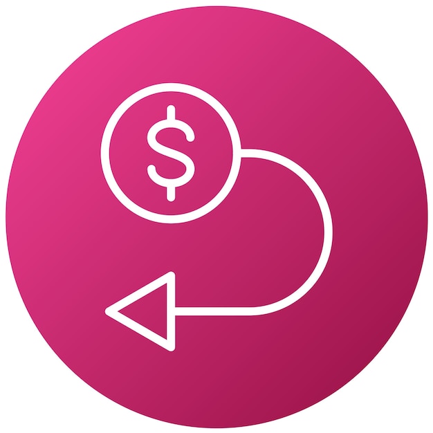 un círculo rosa con un signo de dólar en el medio