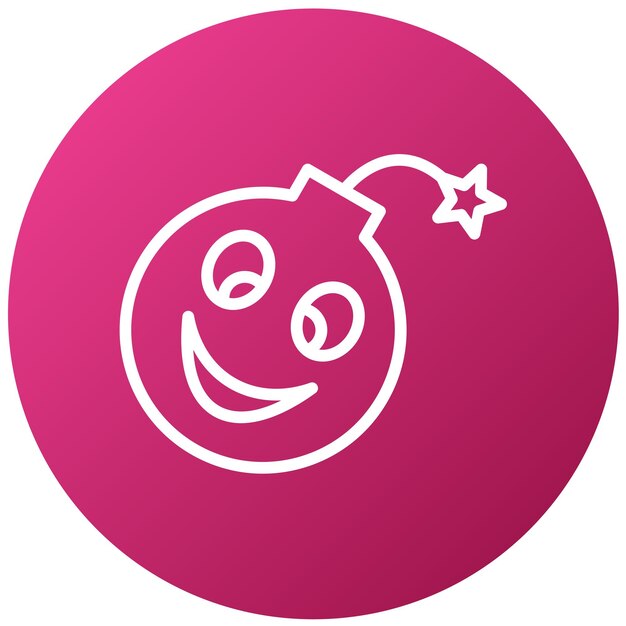un círculo rosa con una sonrisa en él