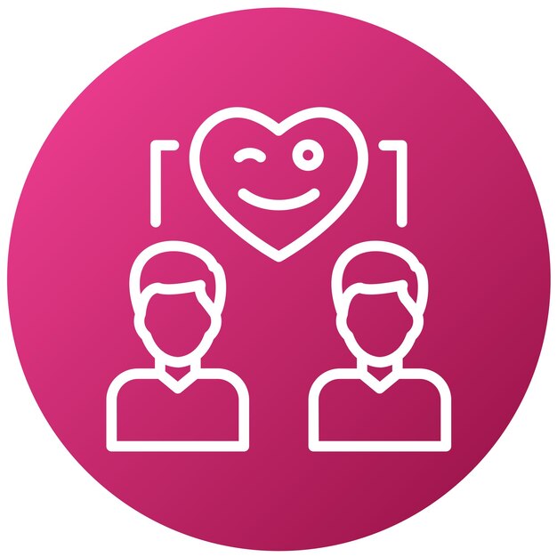 un círculo rosado con un corazón en él