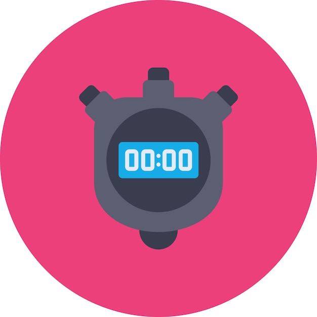 un círculo rosado con la hora es 10 00