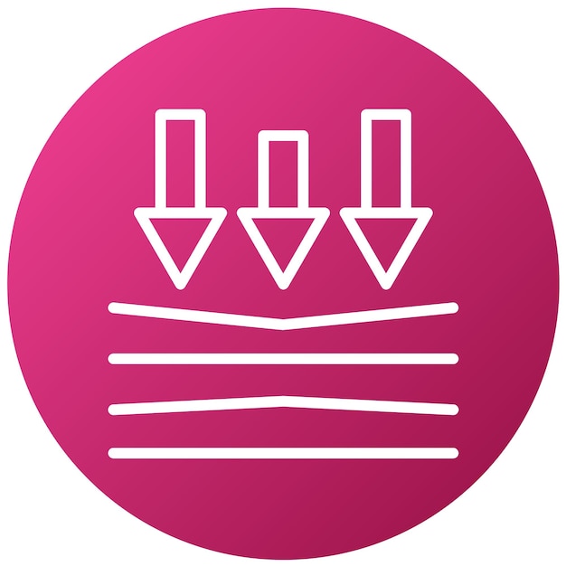 un círculo rosado con un logotipo blanco que dice la palabra prueba