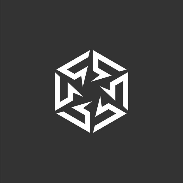 Círculo S Letra Hexagonal Logo Plantilla Ilustración Diseño Vector EPS 10