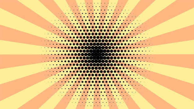 Círculo de semitonos en estilo pop art Concepto de portada de cómic Elemento de diseño Ilustración vectorial