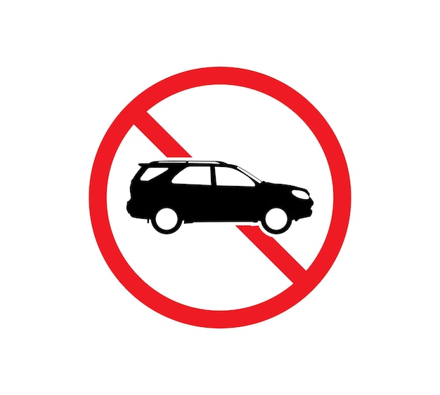 Círculo señal de prohibición de ningún coche ninguna señal de estacionamiento