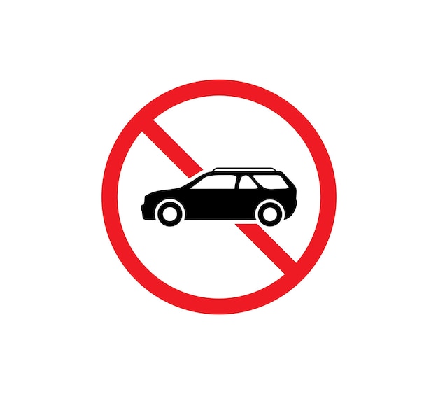 Círculo señal prohibida para ningún coche señal de estacionamiento ilusión vectorial