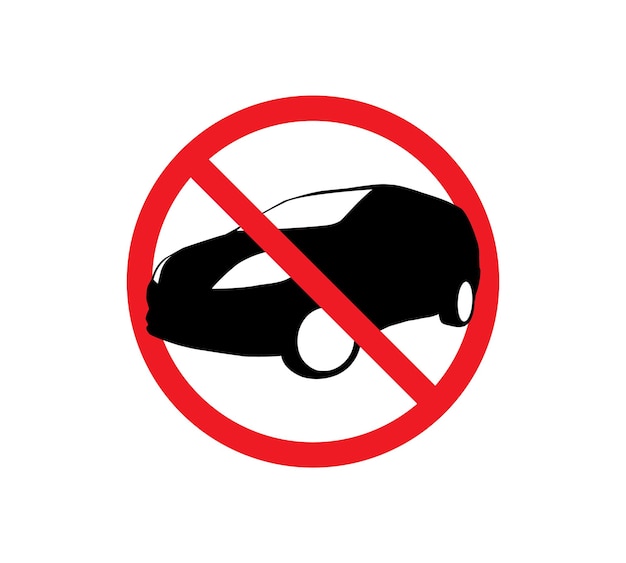 Círculo señal prohibida para ningún coche señal de estacionamiento ilusión vectorial