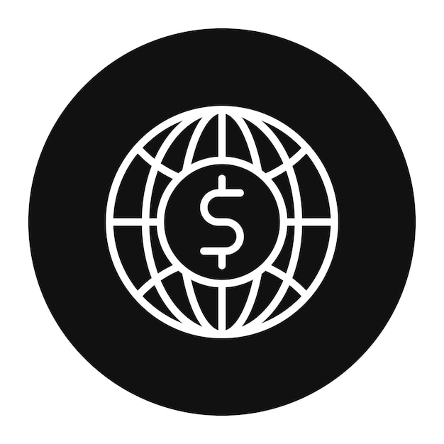 un círculo con un signo de dólar en él que dice dólar