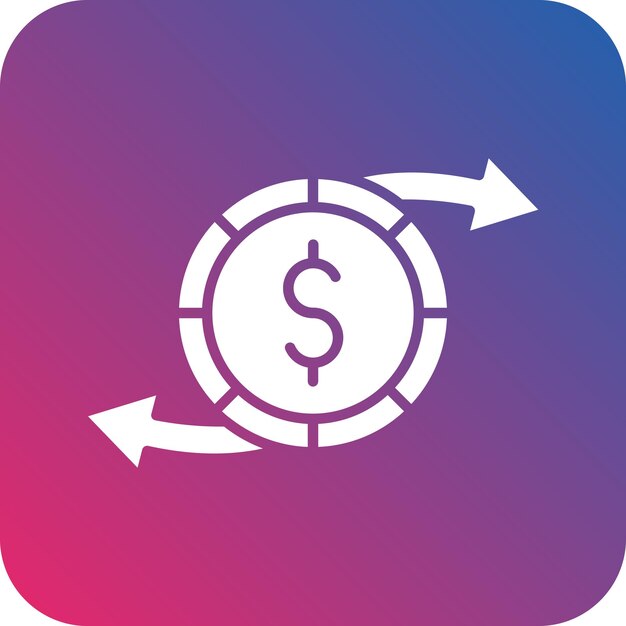 Vector un círculo con un signo de dólar en el medio y un círcolo con un fondo rosa y azul y azul