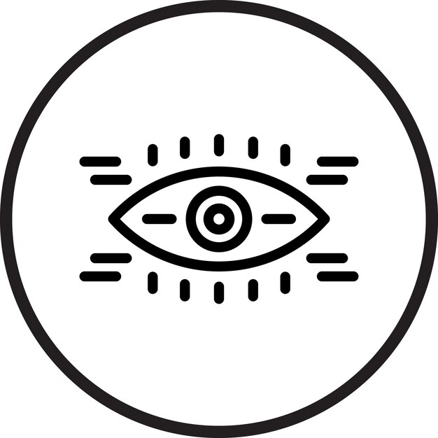 un círculo con un símbolo que dice ojo