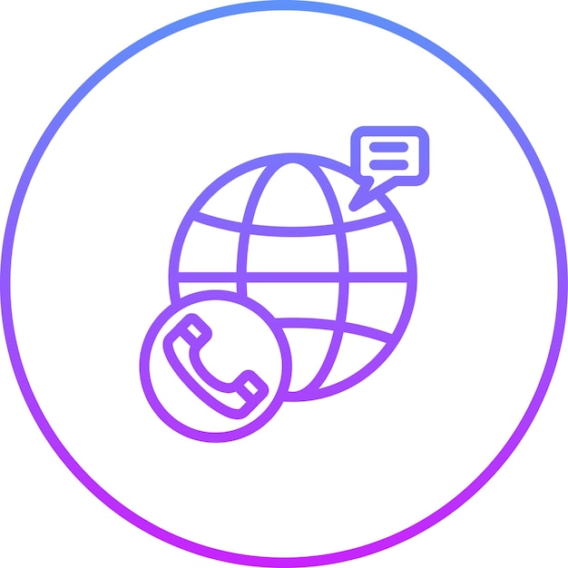 Vector un círculo con un teléfono y una imagen de un globo