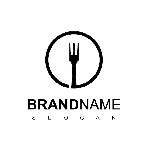 Círculo tenedor café y restaurante logotipo