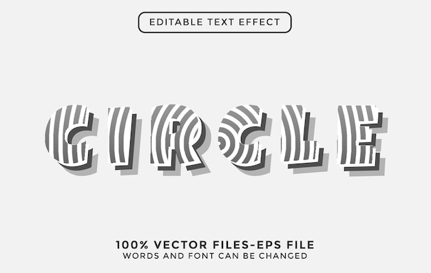 Círculo de texto. efecto de texto editable premium vecto