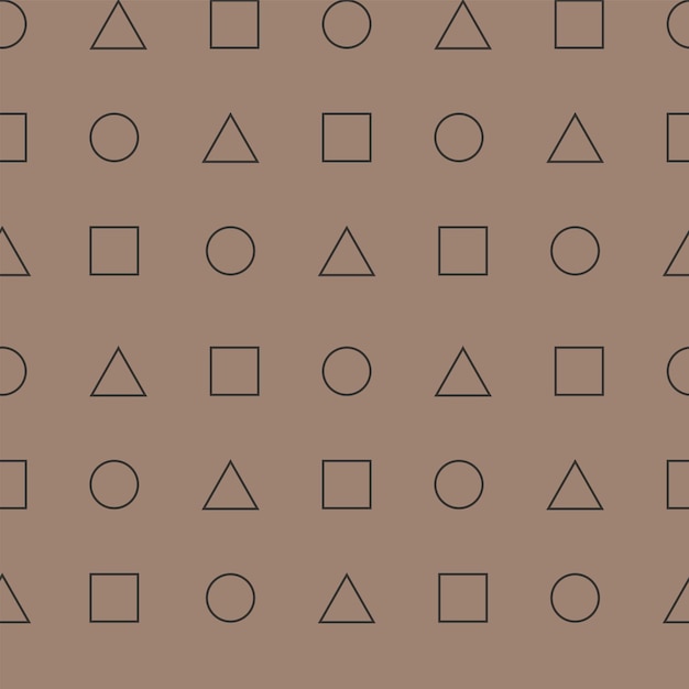 Círculo triángulo y cuadrado abstracto geométrico de patrones sin fisuras Línea arte forma simple concepto de juego