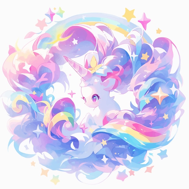 un círculo de unicornios y la luna con las palabras unicornios en la parte inferior