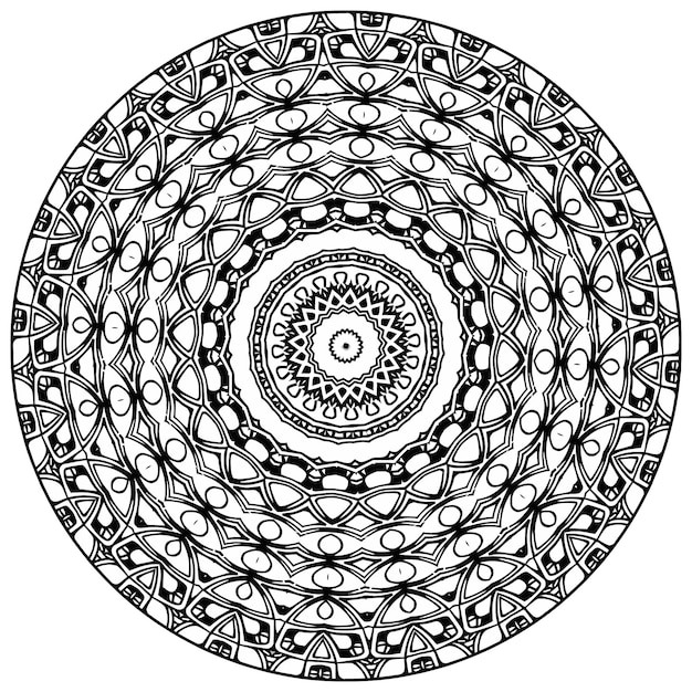 Círculo de vector de mandala con patrón de ornamento floral. fondo