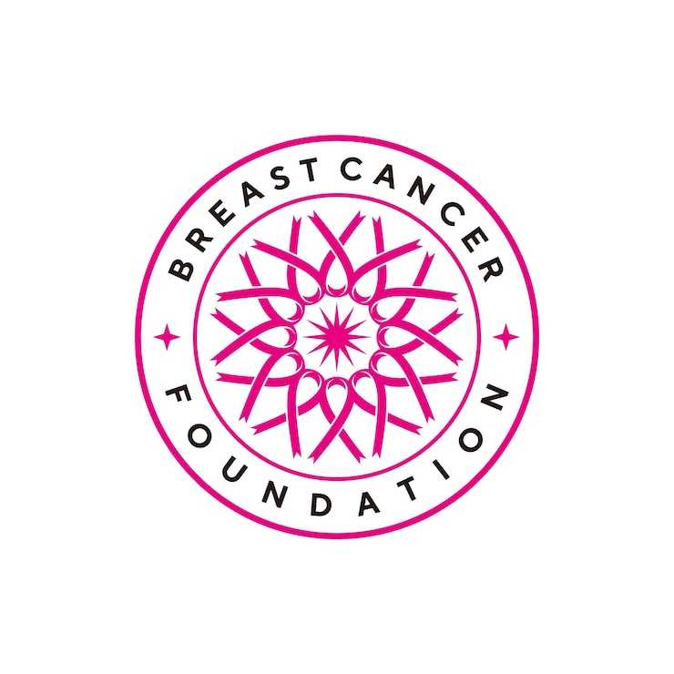 Vector círculo vectorial cáncer de mama con forma de cinta rosada símbolo plantilla de diseño de logotipo