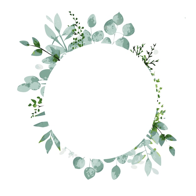 Círculo de vegetación Corona floral Invitación de boda