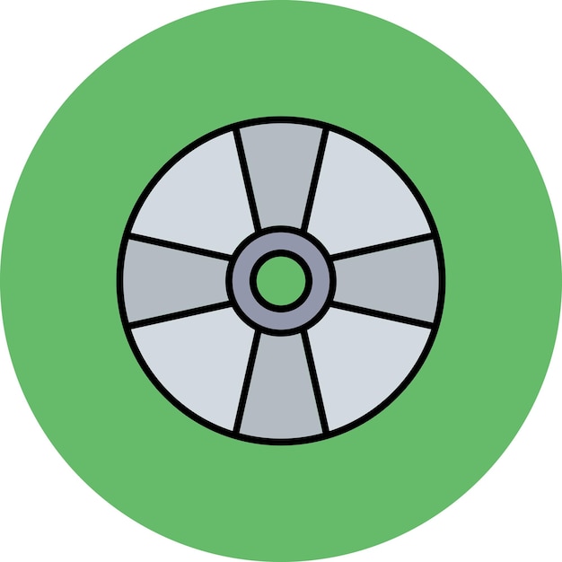 Un círculo verde con un círculo blanco en él.