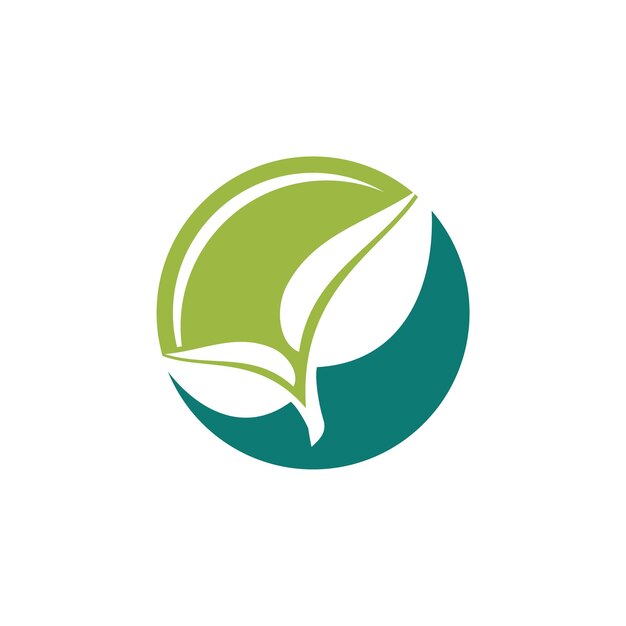 Círculo verde deja naturaleza Logo plantilla ilustración diseño Vector EPS 10