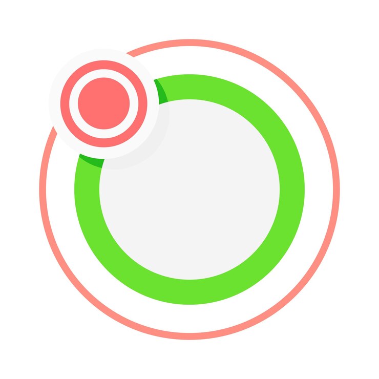 Vector círculo verde con elemento de diseño de vector de punto rojo